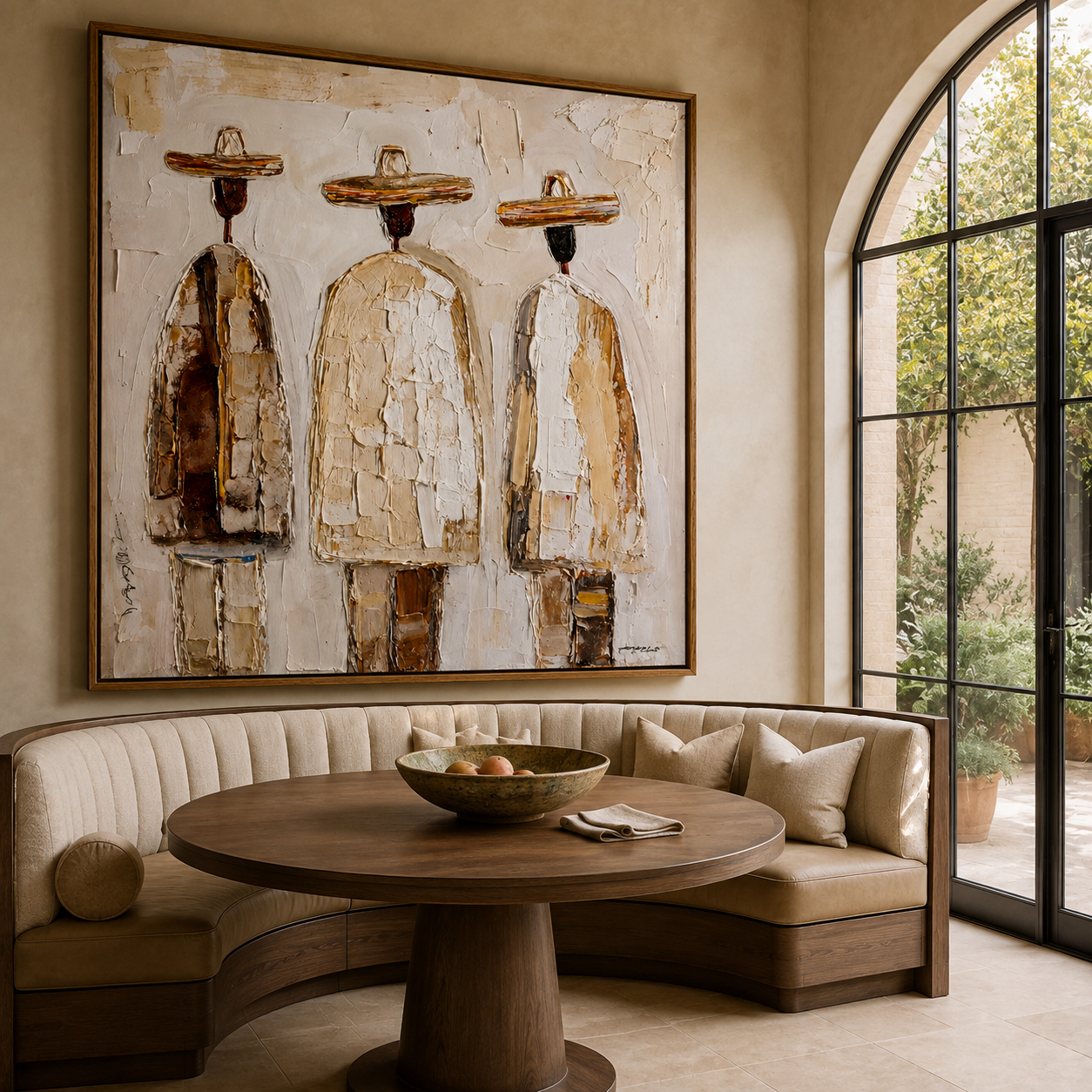 Silent Trio-Abstract Figurative Texture Painting