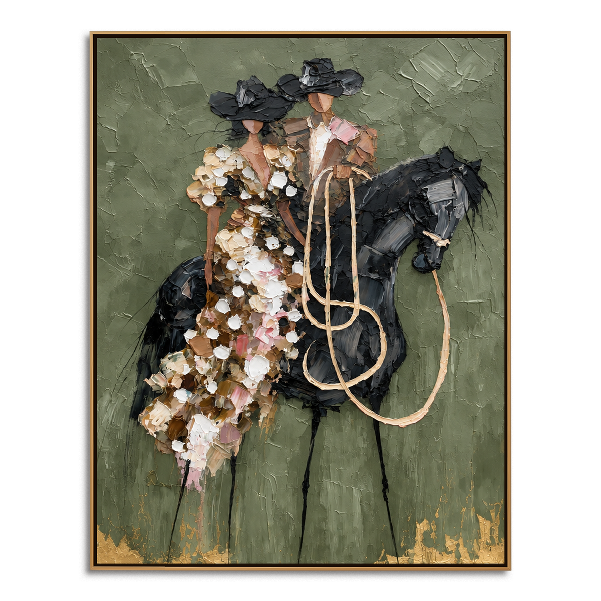 Golden Reins-Modern Equestrian Painting