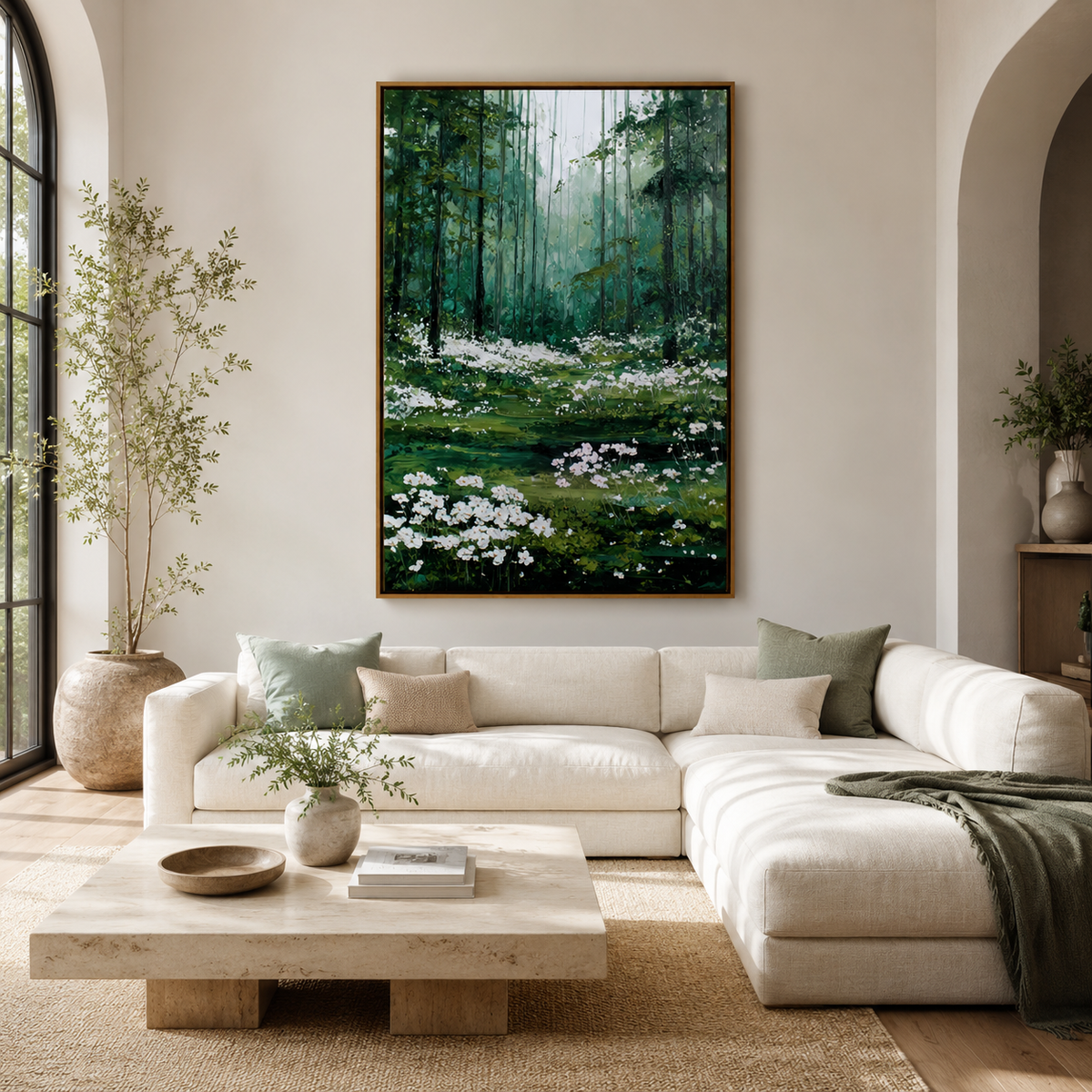 Forest Serenity-Woodland Landscape Painting