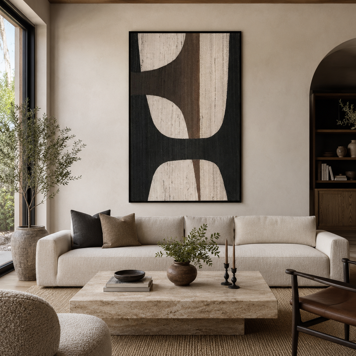 Modern Contrast Forms-Abstract Geometric Wall Art