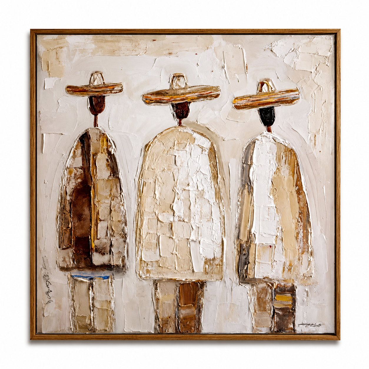 Silent Trio-Abstract Figurative Texture Painting