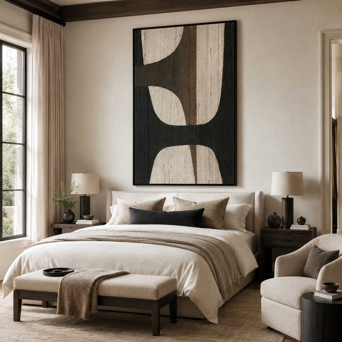 Modern Contrast Forms-Abstract Geometric Wall Art