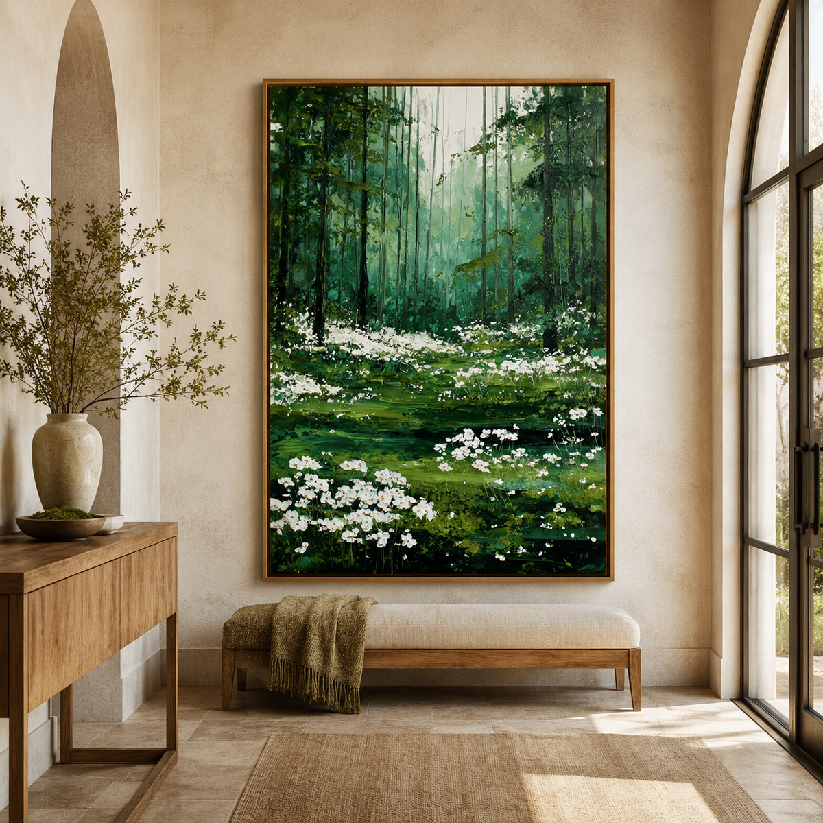 Forest Serenity-Woodland Landscape Painting