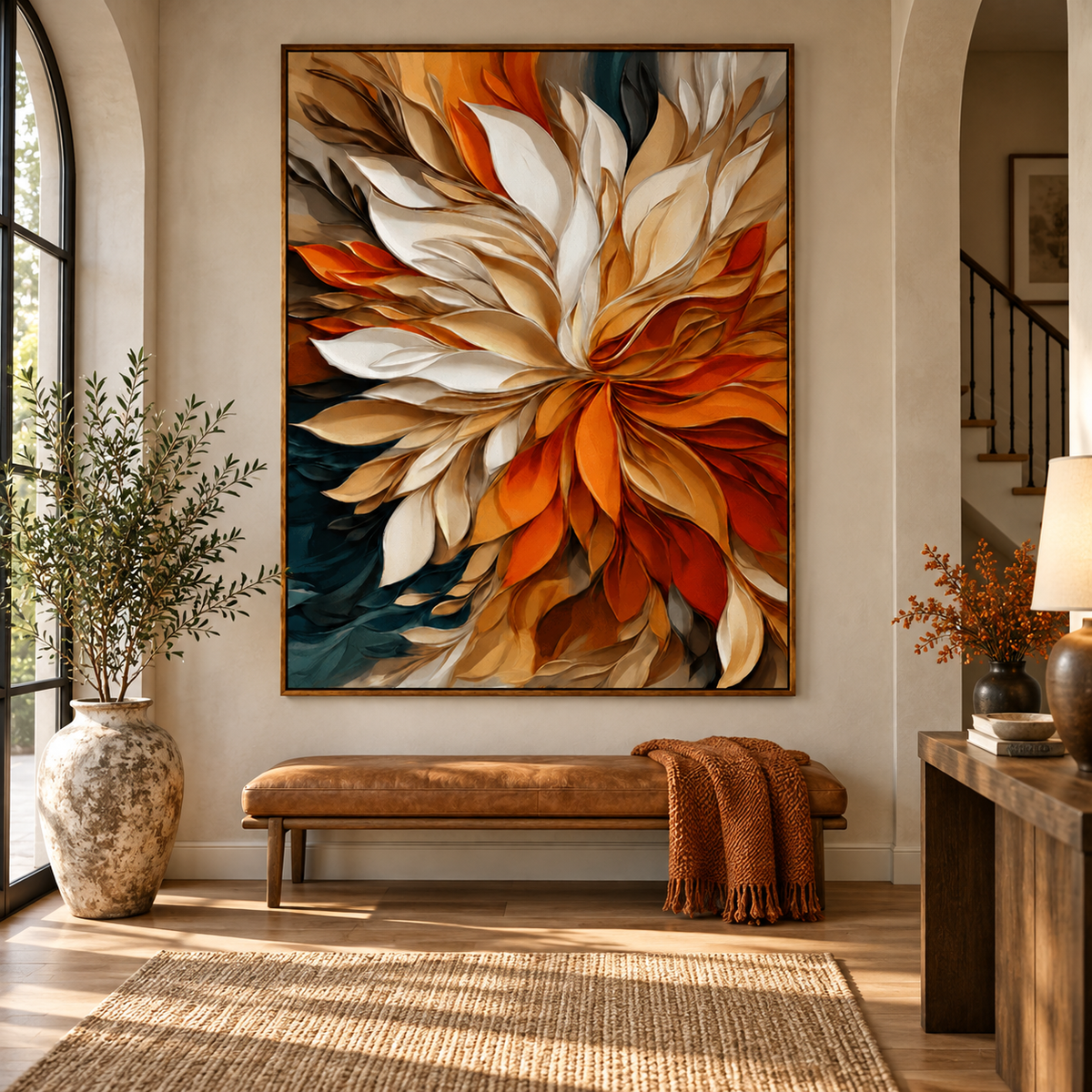 Autumn Bloom-Abstract Flower Painting