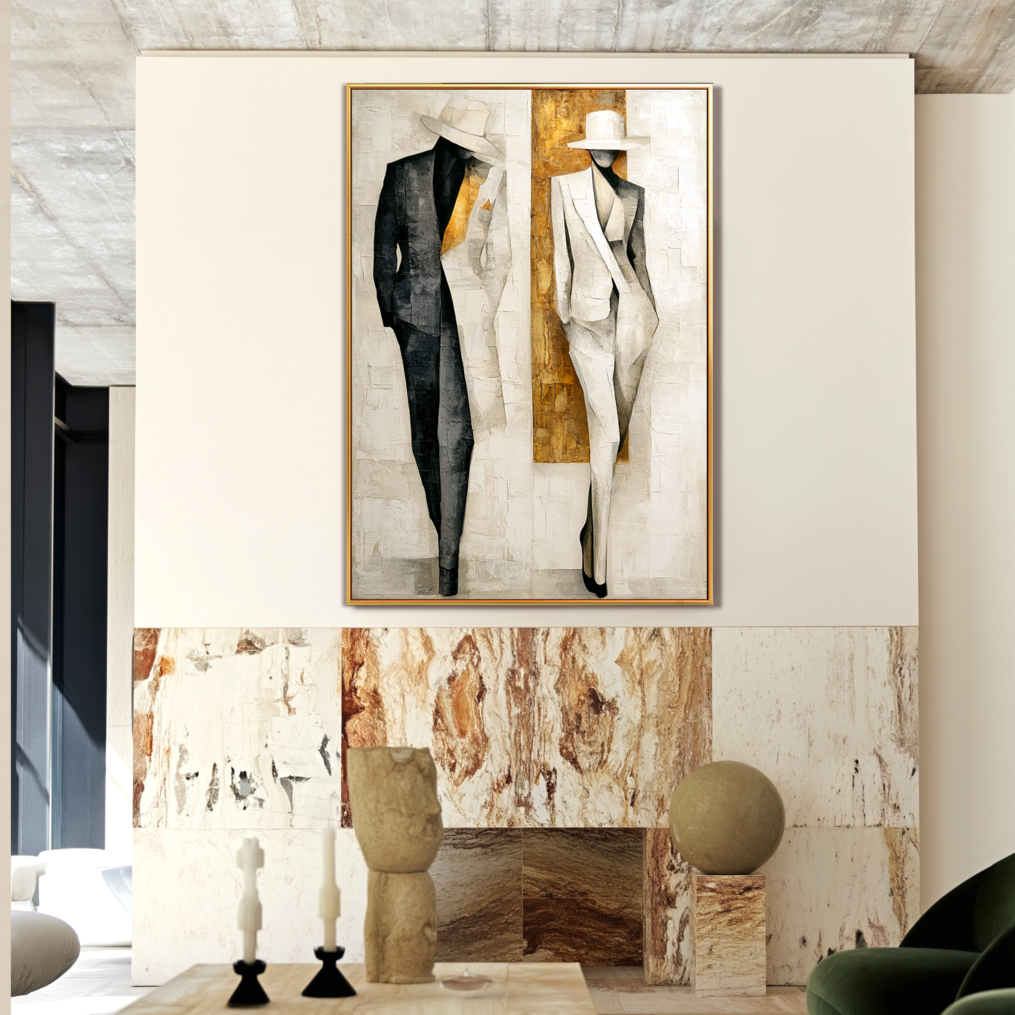 Tailored Contrast-Modern Fashion Figure Oil Painting