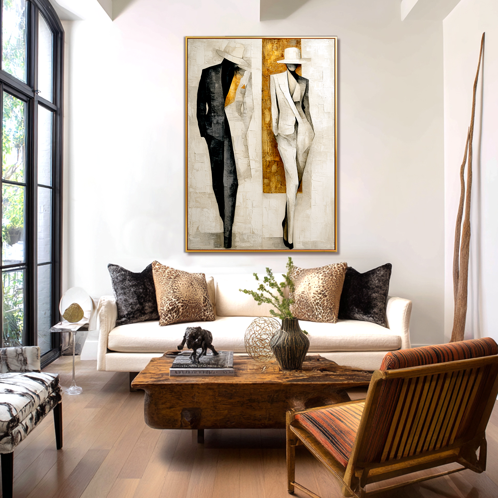 Tailored Contrast-Modern Fashion Figure Oil Painting