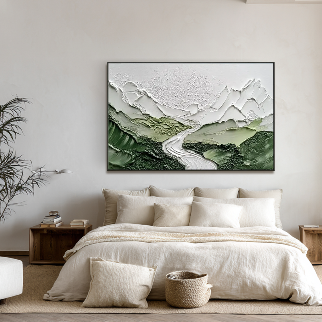 Verdant Passage-Green Mountain River Painting