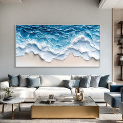 Azure Rhythm | Blue Ocean Abstract Canvas Art