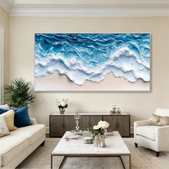 Azure Rhythm | Blue Ocean Abstract Canvas Art