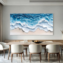 Azure Rhythm | Blue Ocean Abstract Canvas Art