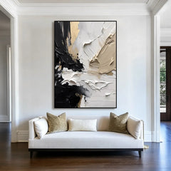 Velvet Contrast | Neutral Abstract Texture Wall Art