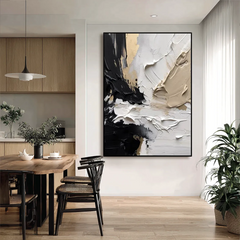 Velvet Contrast | Neutral Abstract Texture Wall Art