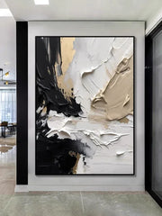 Velvet Contrast | Neutral Abstract Texture Wall Art