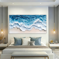 Azure Rhythm | Blue Ocean Abstract Canvas Art