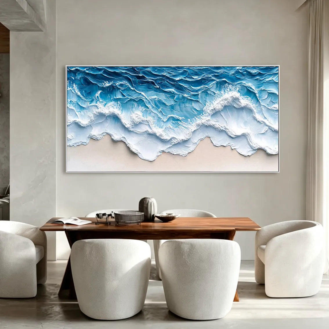 Azure Rhythm | Blue Ocean Abstract Canvas Art