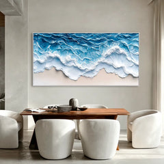 Azure Rhythm | Blue Ocean Abstract Canvas Art