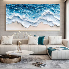 Azure Rhythm | Blue Ocean Abstract Canvas Art