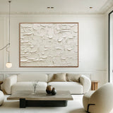 Ivory Terrain | White Plaster Texture Wall Art
