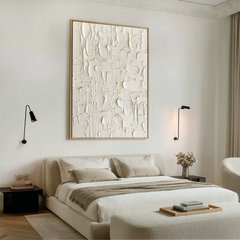 Ivory Terrain | White Plaster Texture Wall Art