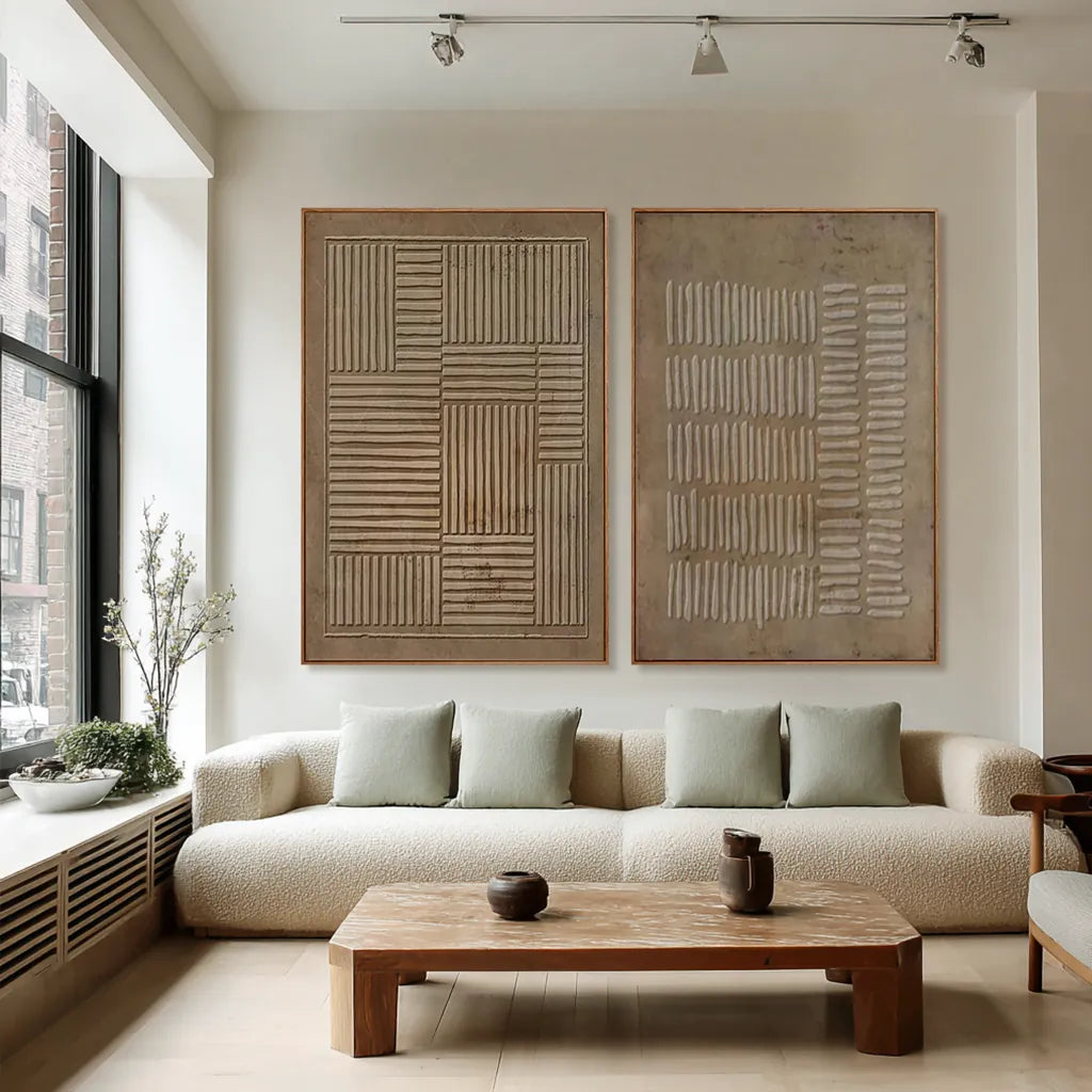 Earthbound Rhythm | Rustic Neutral Textured Canvas