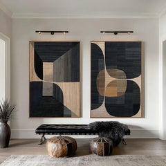 Midnight Geometry | Modern Black Geometric Wall Art