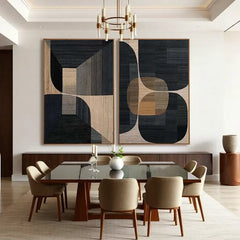 Midnight Geometry | Modern Black Geometric Wall Art