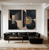 Midnight Geometry | Modern Black Geometric Wall Art
