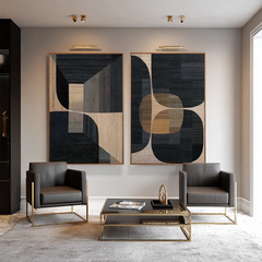 Midnight Geometry | Modern Black Geometric Wall Art