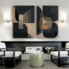 Midnight Geometry | Modern Black Geometric Wall Art