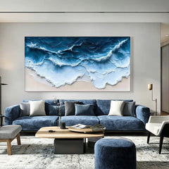 Deep Tide Motion | Large Ocean Wave Canvas Art