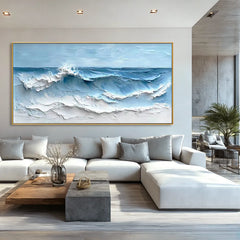 Calm Horizon Waves | Panoramic Coastal Canvas Art