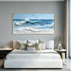 Calm Horizon Waves | Panoramic Coastal Canvas Art