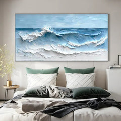 Calm Horizon Waves | Panoramic Coastal Canvas Art