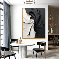 Obsidian Bloom | Modern Black Abstract Wall Art
