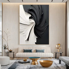 Obsidian Bloom | Modern Black Abstract Wall Art
