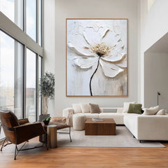 Ivory Blossom | Neutral Floral Canvas Wall Art
