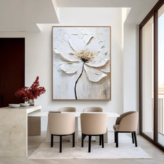 Ivory Blossom | Neutral Floral Canvas Wall Art