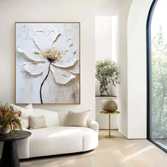 Ivory Blossom | Neutral Floral Canvas Wall Art