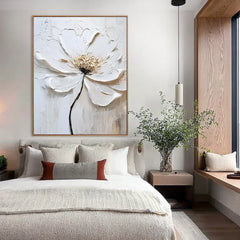 Ivory Blossom | Neutral Floral Canvas Wall Art