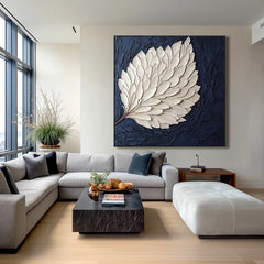 Luminous Feather | White Feather Textured Wall Decor