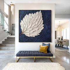 Luminous Feather | White Feather Textured Wall Decor