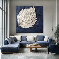 Luminous Feather | White Feather Textured Wall Decor