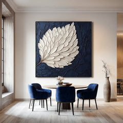 Luminous Feather | White Feather Textured Wall Decor