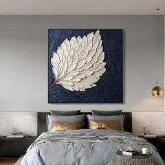 Luminous Feather | White Feather Textured Wall Decor