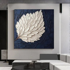 Luminous Feather | White Feather Textured Wall Decor