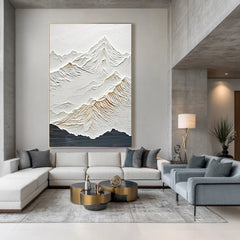 Silent Peaks | Modern Mountain Relief Wall Art