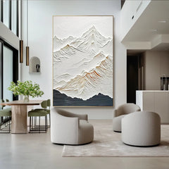 Silent Peaks | Modern Mountain Relief Wall Art