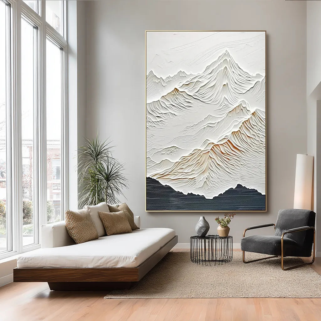 Stille Gipfel | Moderne Bergrelief-Wandkunst