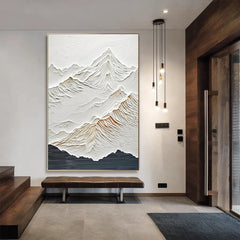 Silent Peaks | Modern Mountain Relief Wall Art