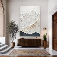 Silent Peaks | Modern Mountain Relief Wall Art